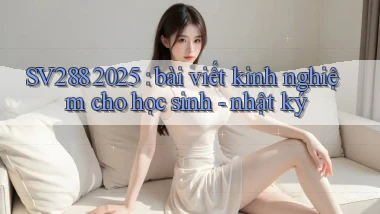 SV288 2025 bài viết kinh nghiệm cho học sinh   nhật ký