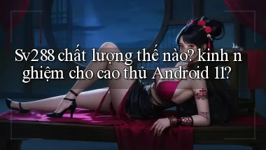 Sv288 chất lượng thế nào kinh nghiệm cho cao thủ Android 11