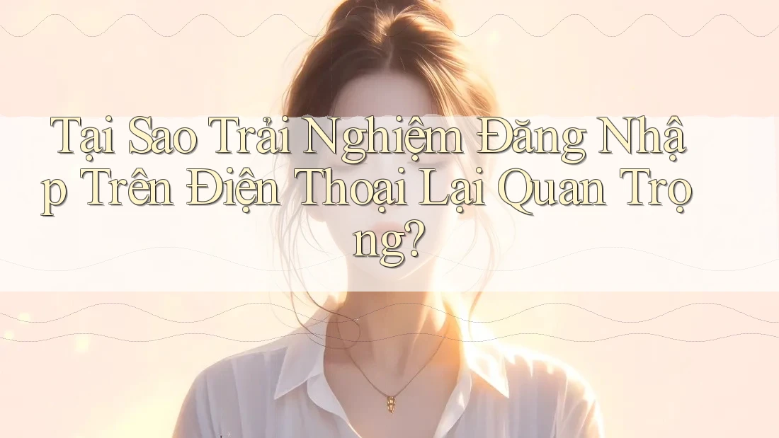 Tại Sao Trải Nghiệm Đăng Nhập Trên Điện Thoại Lại Quan Trọng? Tại Sao Trải Nghiệm Đăng Nhập Trên Điện Thoại Lại Quan Trọng?